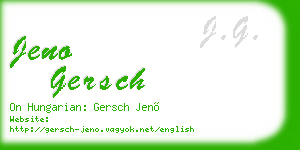 jeno gersch business card